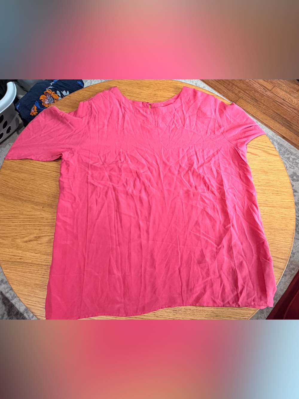 Vintage Oscar de la Renta Bright Pink Short-Sleeve Blouse